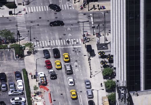 Chicago views from Willis Tower cars
