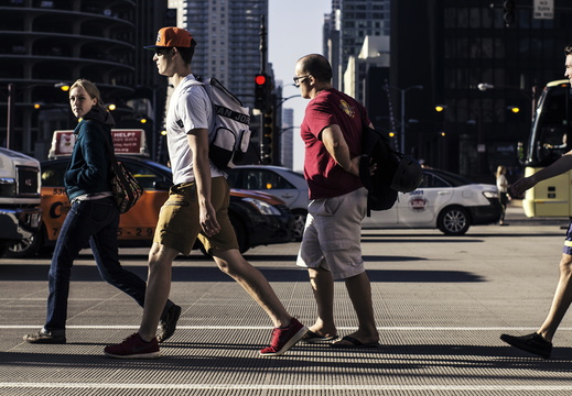 Chicago City Scene with People