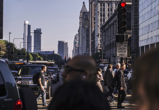 Chicago City Scene with People 1