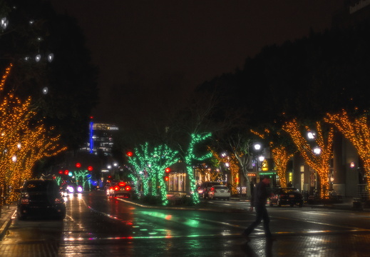 Tempe Arizona photography city scenes Rain christmas lights