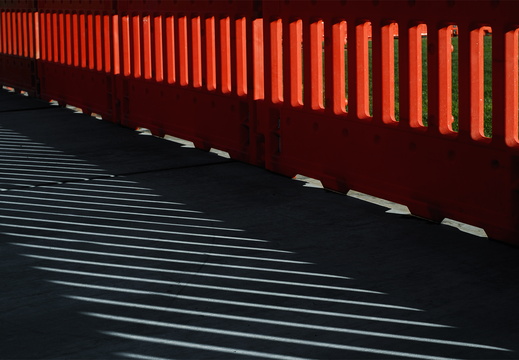 Tempe Arizona photography Orange barricade shadows
