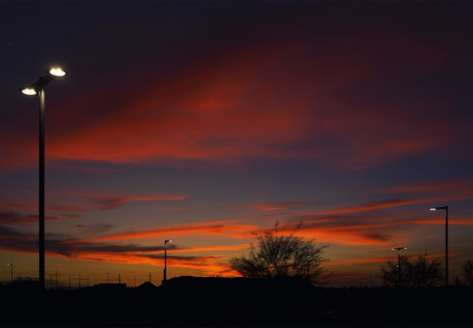 Tempe Town Lake Sunset Streetlights